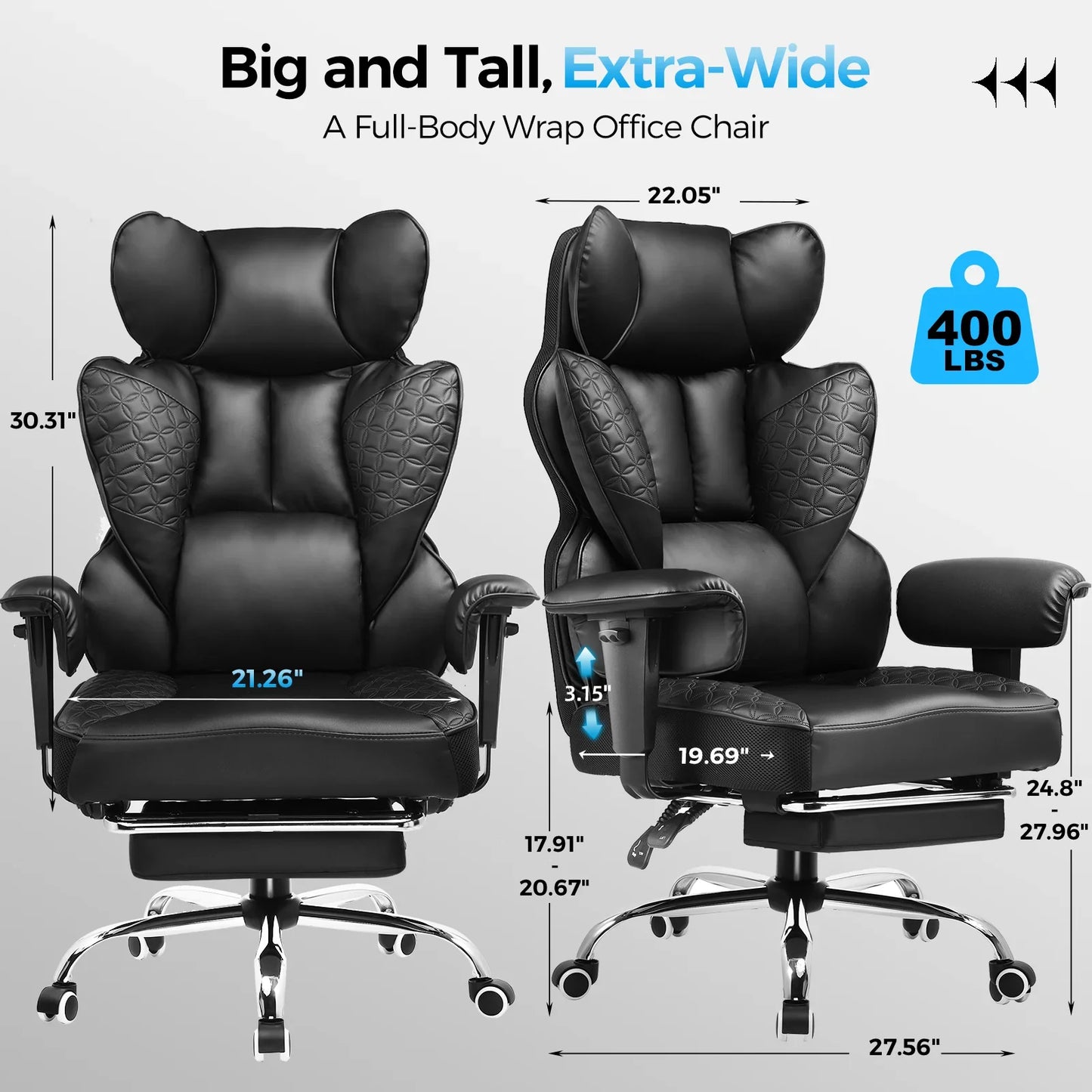 GTRacing CH510 Ergonomic Gaming Chair with Footrest