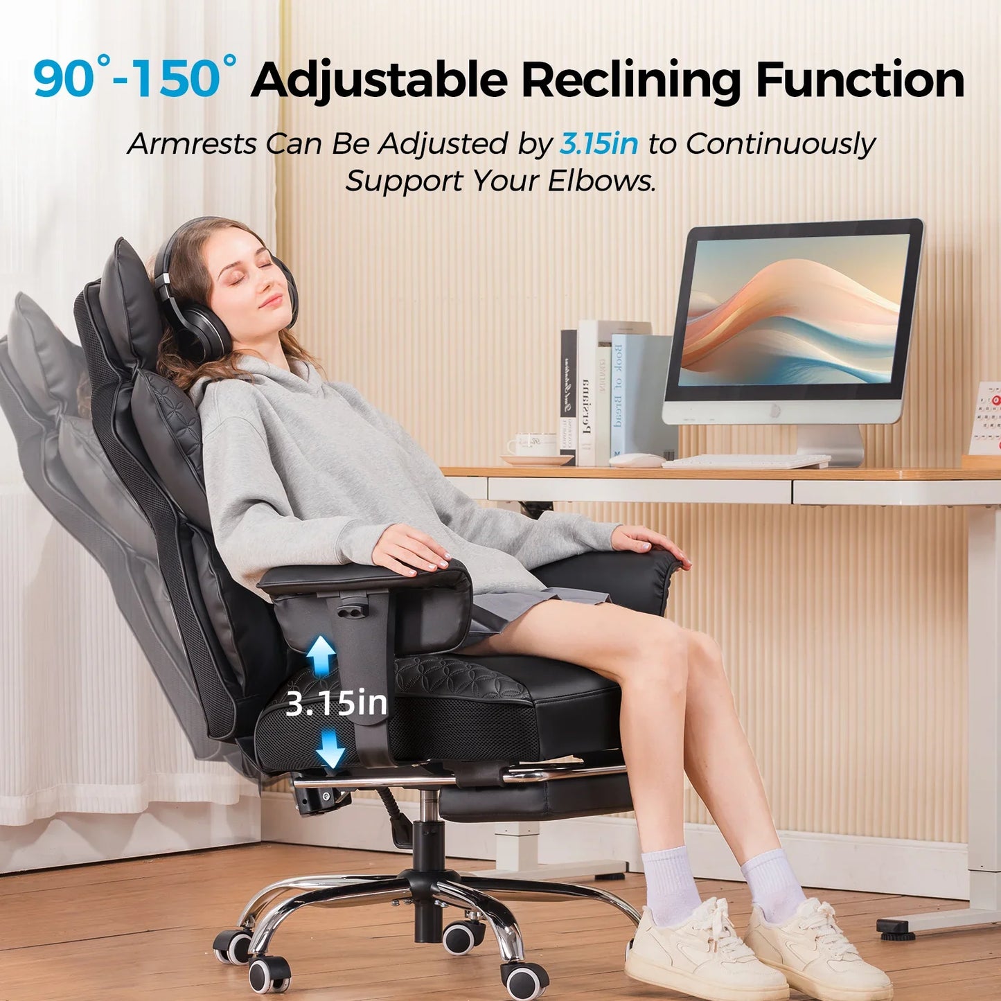 GTRacing CH510 Ergonomic Gaming Chair with Footrest