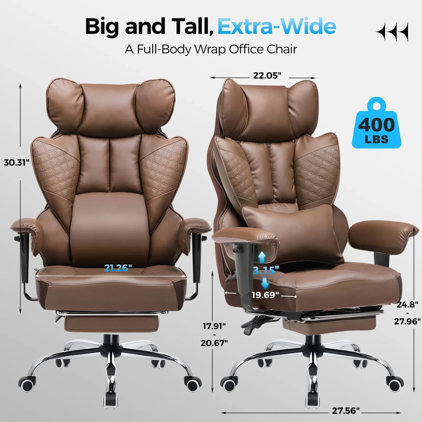 GTRacing CH510 Ergonomic Gaming Chair with Footrest