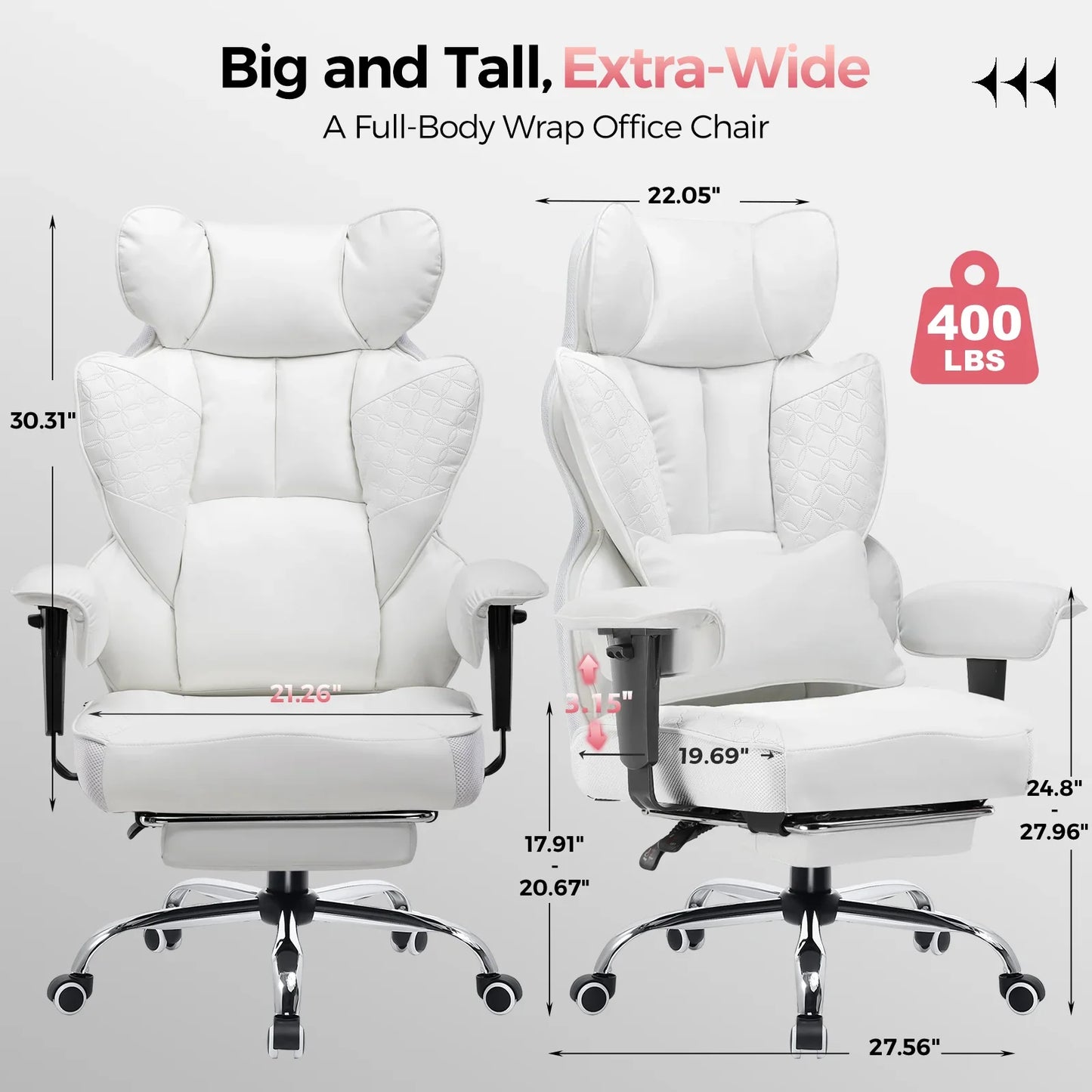 GTRacing CH510 Ergonomic Gaming Chair with Footrest