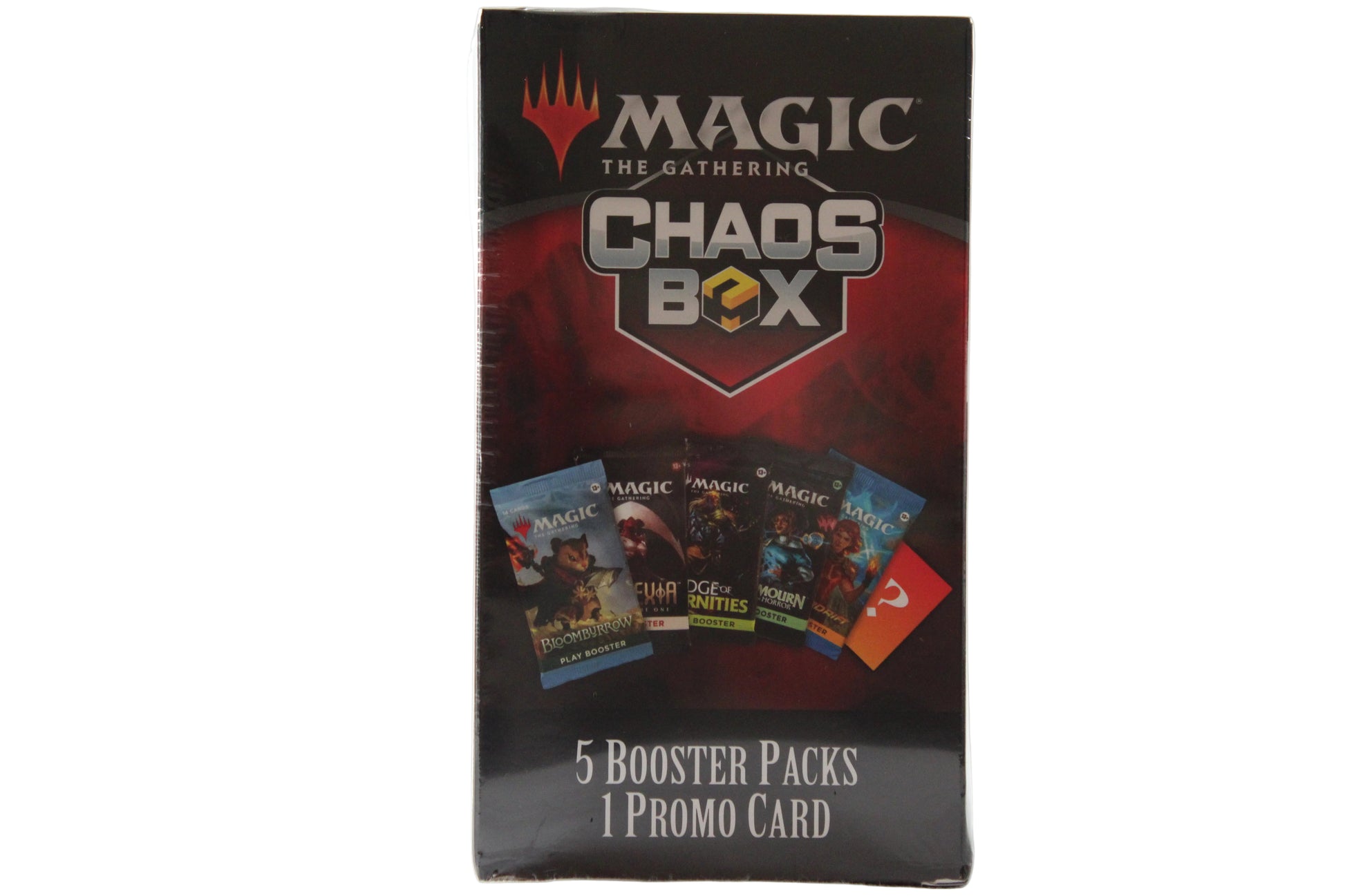 MAGIC THE GATHERING Chaos Box packaging with cards on a white background
